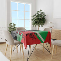 New Zealand and Wales Rugby Custom Tablecloth Aotearoa All Black Combine Welsh Dragon - Polynesian Pride