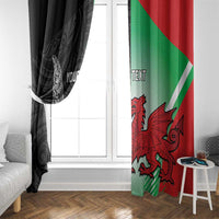 New Zealand and Wales Rugby Custom Window Curtain Aotearoa All Black Combine Welsh Dragon - Polynesian Pride
