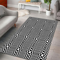 Black White Filipino Binakol Motifs Area Rug Mabuhay Philippines Festival Kusikus Pattern