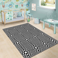 Black White Filipino Binakol Motifs Area Rug Mabuhay Philippines Festival Kusikus Pattern