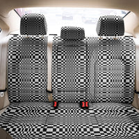 Black White Filipino Binakol Motifs Back Car Seat Cover Mabuhay Philippines Festival Kusikus Pattern