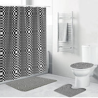 Black White Filipino Binakol Motifs Bathroom Set Mabuhay Philippines Festival Kusikus Pattern