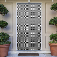 Black White Filipino Binakol Motifs Door Cover Mabuhay Philippines Festival Kusikus Pattern