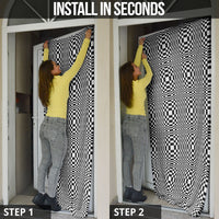 Black White Filipino Binakol Motifs Door Cover Mabuhay Philippines Festival Kusikus Pattern
