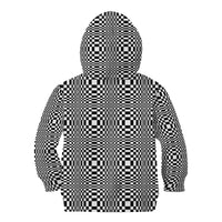 Black White Filipino Binakol Motifs Kid Hoodie Mabuhay Philippines Festival Kusikus Pattern
