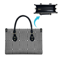 Black White Filipino Binakol Motifs Leather Bag Mabuhay Philippines Festival Kusikus Pattern
