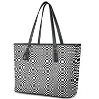 Black White Filipino Binakol Motifs Leather Tote Bag Mabuhay Philippines Festival Kusikus Pattern