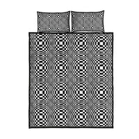 Black White Filipino Binakol Motifs Quilt Bed Set Mabuhay Philippines Festival Kusikus Pattern