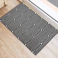 Black White Filipino Binakol Motifs Rubber Doormat Mabuhay Philippines Festival Kusikus Pattern