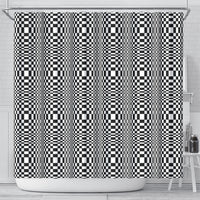 Black White Filipino Binakol Motifs Shower Curtain Mabuhay Philippines Festival Kusikus Pattern