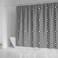 Black White Filipino Binakol Motifs Shower Curtain Mabuhay Philippines Festival Kusikus Pattern