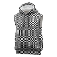 Black White Filipino Binakol Motifs Sleeveless Hoodie Mabuhay Philippines Festival Kusikus Pattern