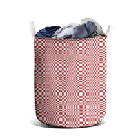 Red White Filipino Binakol Motifs Laundry Basket Mabuhay Philippines Festival Kusikus Pattern
