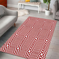 Red White Filipino Binakol Motifs Area Rug Mabuhay Philippines Festival Kusikus Pattern
