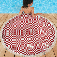 Red White Filipino Binakol Motifs Beach Blanket Mabuhay Philippines Festival Kusikus Pattern