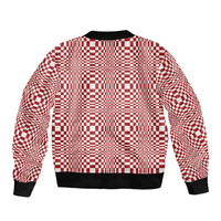 Red White Filipino Binakol Motifs Bomber Jacket Mabuhay Philippines Festival Kusikus Pattern