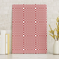 Red White Filipino Binakol Motifs Canvas Wall Art Mabuhay Philippines Festival Kusikus Pattern