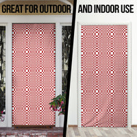 Red White Filipino Binakol Motifs Door Cover Mabuhay Philippines Festival Kusikus Pattern