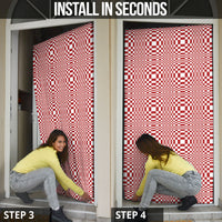 Red White Filipino Binakol Motifs Door Cover Mabuhay Philippines Festival Kusikus Pattern