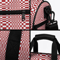 Red White Filipino Binakol Motifs Duffle Bag Mabuhay Philippines Festival Kusikus Pattern