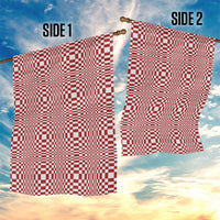 Red White Filipino Binakol Motifs Garden Flag Mabuhay Philippines Festival Kusikus Pattern