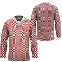 Red White Filipino Binakol Motifs Hockey Jersey Mabuhay Philippines Festival Kusikus Pattern