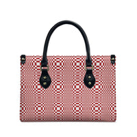 Red White Filipino Binakol Motifs Leather Bag Mabuhay Philippines Festival Kusikus Pattern