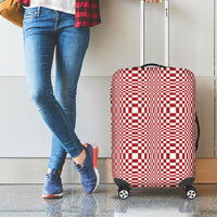 Red White Filipino Binakol Motifs Luggage Cover Mabuhay Philippines Festival Kusikus Pattern