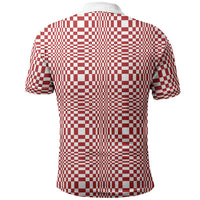 Red White Filipino Binakol Motifs Polo Shirt Mabuhay Philippines Festival Kusikus Pattern