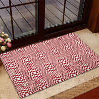 Red White Filipino Binakol Motifs Rubber Doormat Mabuhay Philippines Festival Kusikus Pattern