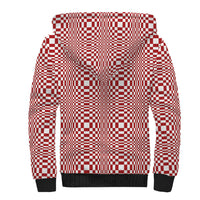 Red White Filipino Binakol Motifs Sherpa Hoodie Mabuhay Philippines Festival Kusikus Pattern