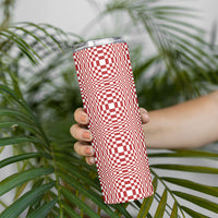 Red White Filipino Binakol Motifs Skinny Tumbler Mabuhay Philippines Festival Kusikus Pattern
