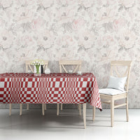 Red White Filipino Binakol Motifs Tablecloth Mabuhay Philippines Festival Kusikus Pattern
