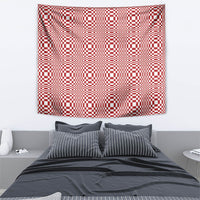 Red White Filipino Binakol Motifs Tapestry Mabuhay Philippines Festival Kusikus Pattern