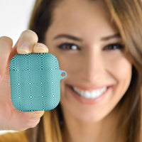 Cyan Filipino Binakol Motifs AirPods Case Mabuhay Philippines Festival Kusikus Pattern