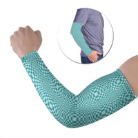 Cyan Filipino Binakol Motifs Arm Sleeves Mabuhay Philippines Festival Kusikus Pattern