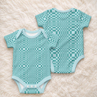 Cyan Filipino Binakol Motifs Baby Onesie Mabuhay Philippines Festival Kusikus Pattern