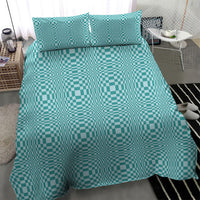 Cyan Filipino Binakol Motifs Bedding Set Mabuhay Philippines Festival Kusikus Pattern