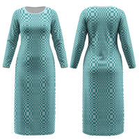 Cyan Filipino Binakol Motifs Couples Matching Long Sleeve Bodycon Dress and Long Sleeve Button Shirt Mabuhay Philippines Festival Kusikus Pattern