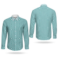 Cyan Filipino Binakol Motifs Couples Matching Summer Maxi Dress and Long Sleeve Button Shirt Mabuhay Philippines Festival Kusikus Pattern