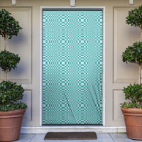 Cyan Filipino Binakol Motifs Door Cover Mabuhay Philippines Festival Kusikus Pattern