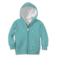 Cyan Filipino Binakol Motifs Kid Hoodie Mabuhay Philippines Festival Kusikus Pattern