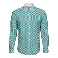 Cyan Filipino Binakol Motifs Long Sleeve Button Shirt Mabuhay Philippines Festival Kusikus Pattern