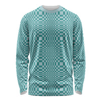 Cyan Filipino Binakol Motifs Long Sleeve Shirt Mabuhay Philippines Festival Kusikus Pattern