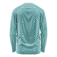 Cyan Filipino Binakol Motifs Long Sleeve Shirt Mabuhay Philippines Festival Kusikus Pattern