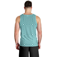 Cyan Filipino Binakol Motifs Men Tank Top Mabuhay Philippines Festival Kusikus Pattern