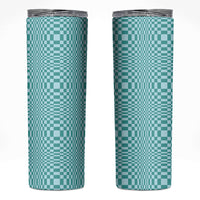 Cyan Filipino Binakol Motifs Skinny Tumbler Mabuhay Philippines Festival Kusikus Pattern