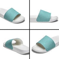 Cyan Filipino Binakol Motifs Slide Sandals Mabuhay Philippines Festival Kusikus Pattern