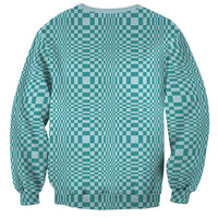 Cyan Filipino Binakol Motifs Sweatshirt Mabuhay Philippines Festival Kusikus Pattern