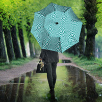 Cyan Filipino Binakol Motifs Umbrella Mabuhay Philippines Festival Kusikus Pattern